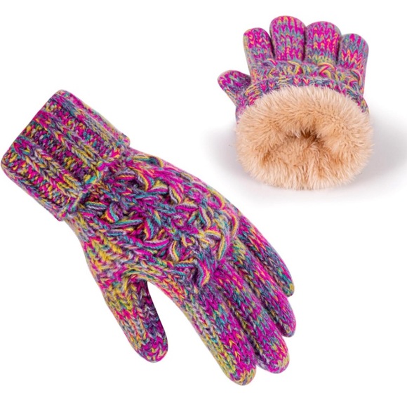 Kids Toddler Winter Warm Fleece Lined Gloves for Girls Boys - Picture 1 of 7